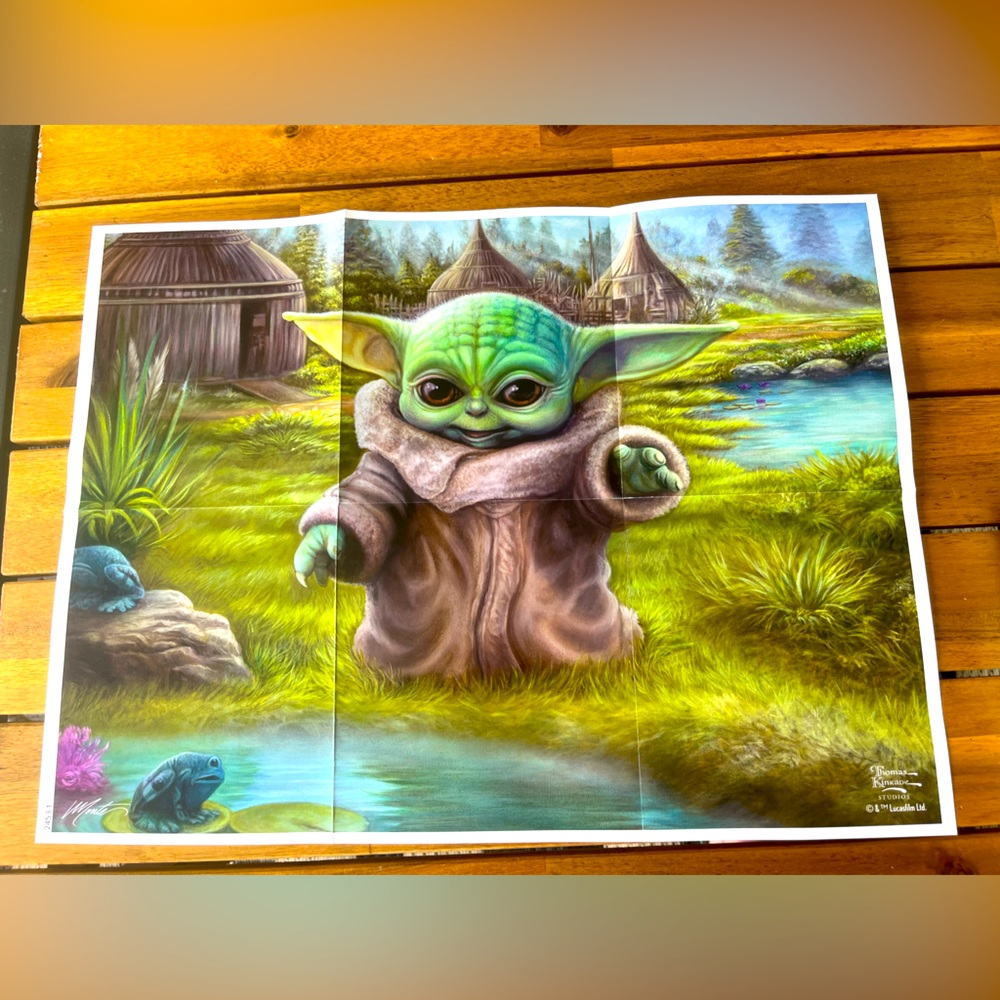 Star Wars Thomas Kinkade Studio Puzzle The Mandalorian Child Play By Monte Moore
